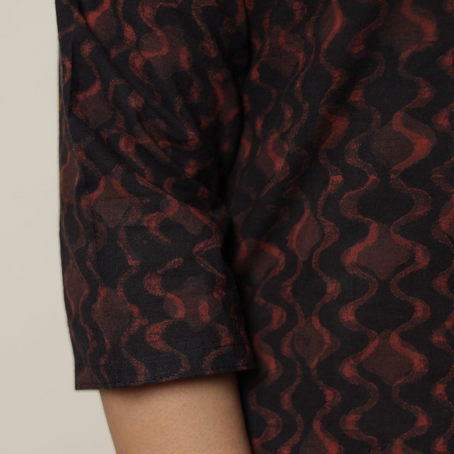 Akola Hand Block Print Cotton Long Straight Kurta for Women