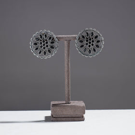  Antique Finish Oxidised German Silver Stud Earrings 