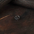 Black - antique silver finish oxidised stone work ring 67