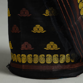 Black Assam Handloom Tussar Mekhela Chador with Blouse Piece