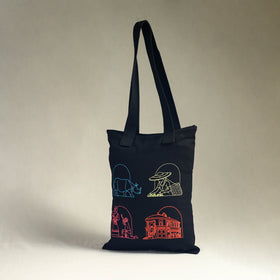 Black Cotton Canvas Tote Bag Online in India