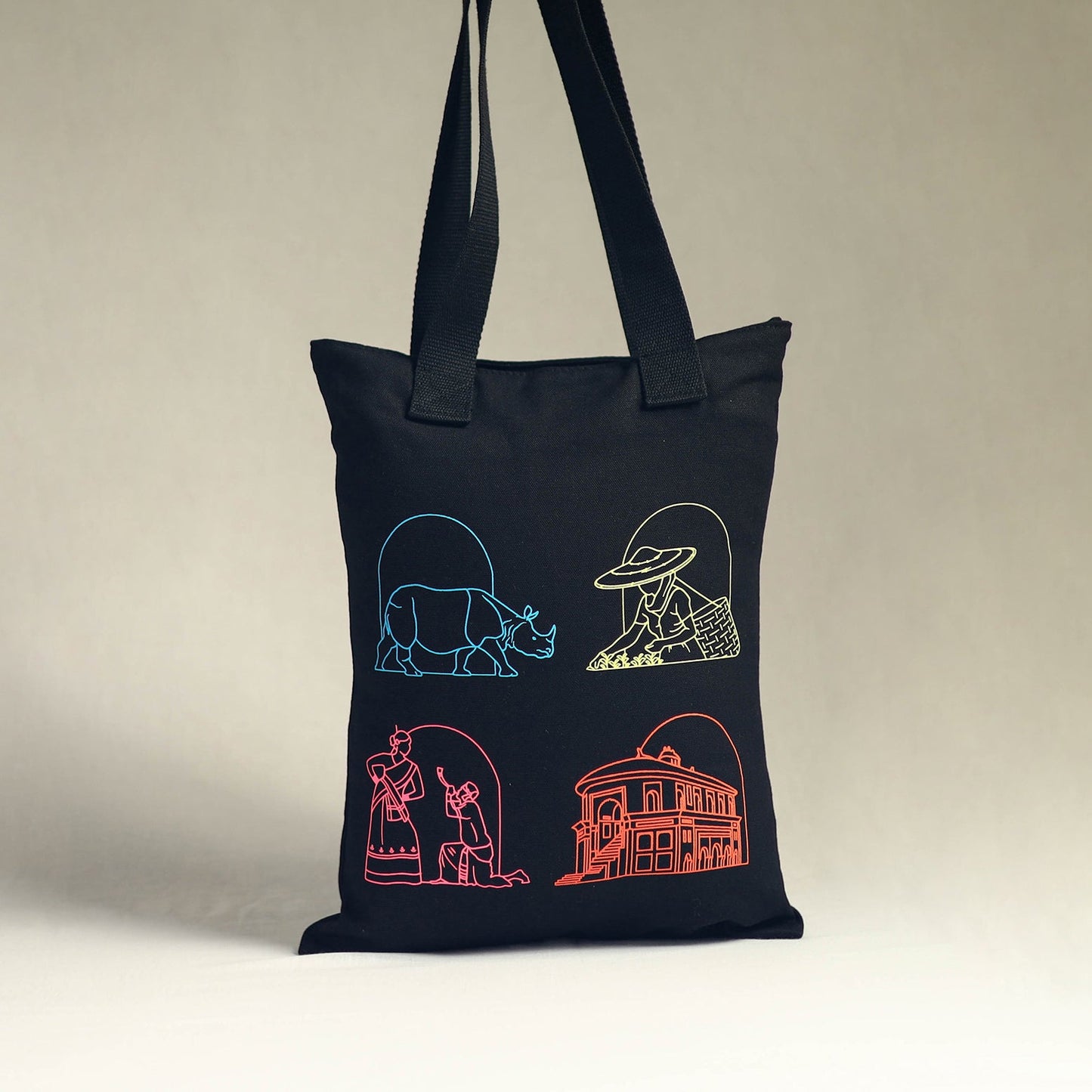 Black Cotton Canvas Tote Bag Online in India