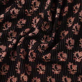 Multicolor Bagh Block Print Kantha Work Natural Dyed Cotton Fabric