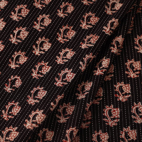 Multicolor Bagh Block Print Kantha Work Natural Dyed Cotton Fabric