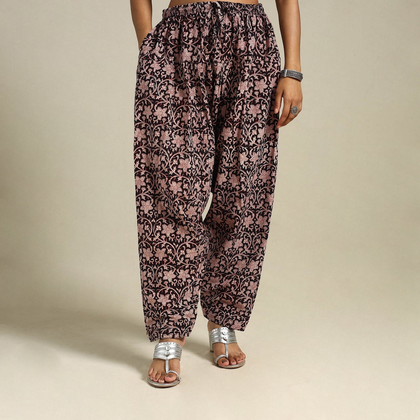 Black Bagh Block Print Natural Dyed Cotton Salwar