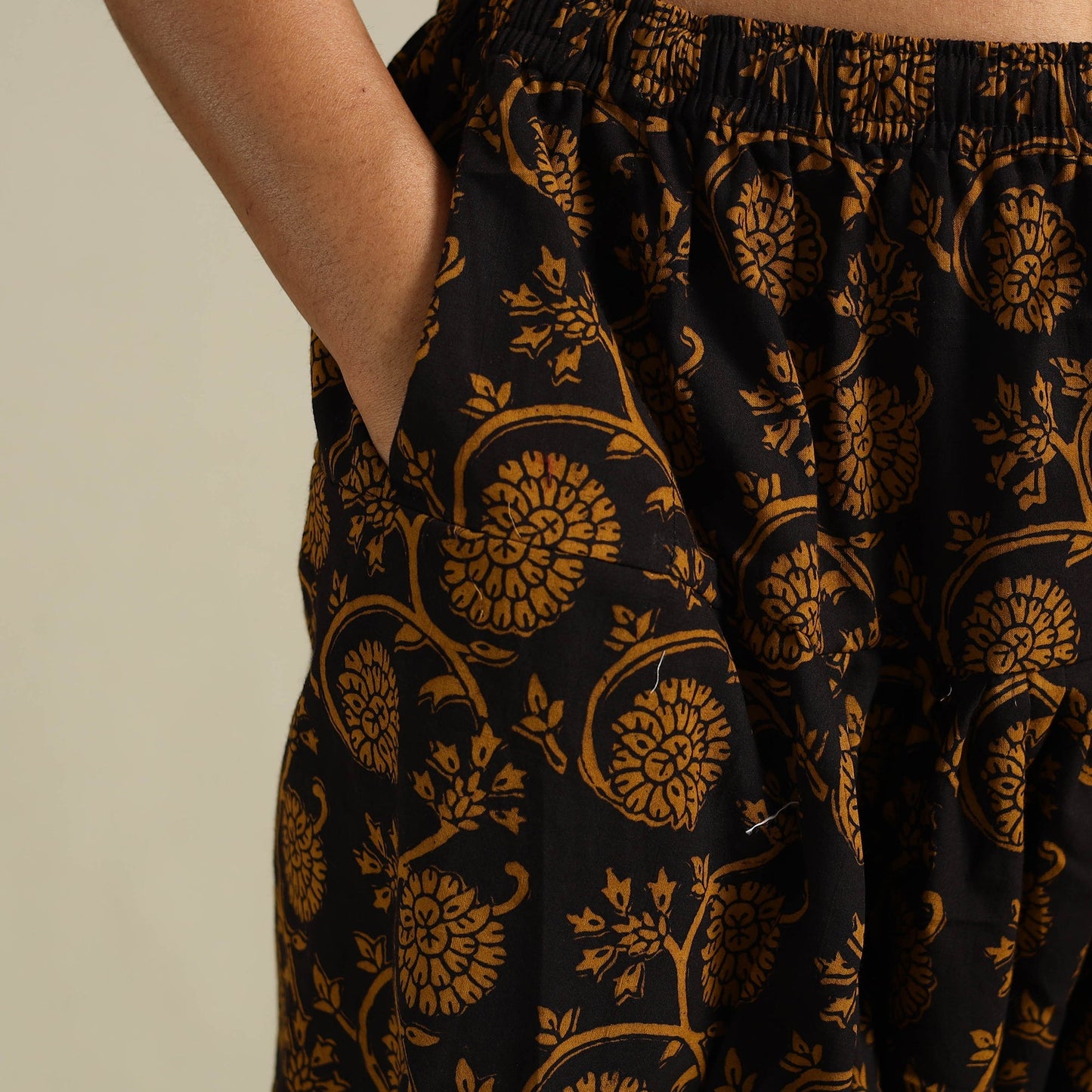 Black - bagh natural dyed cotton salwar 06 - handcrafted