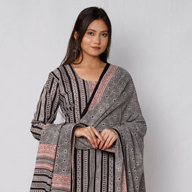  Bagh Block Printed  Cotton Long Kurta with Palazzo & Dupatta Set 15 Online l iTokri.com