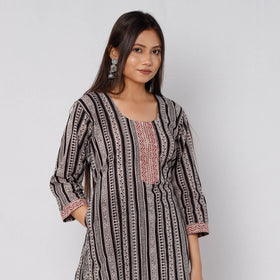  Bagh Block Printed  Cotton Long Kurta with Palazzo & Dupatta Set 15 Online l iTokri.com