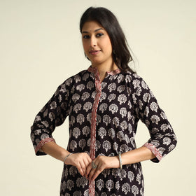 Buy Bagh Block Printing Cotton Kurta with Palazzo & Dupatta Set Online at iTokri.com