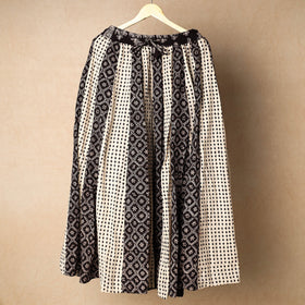 Black - bagh printed cotton long skirt - handcrafted