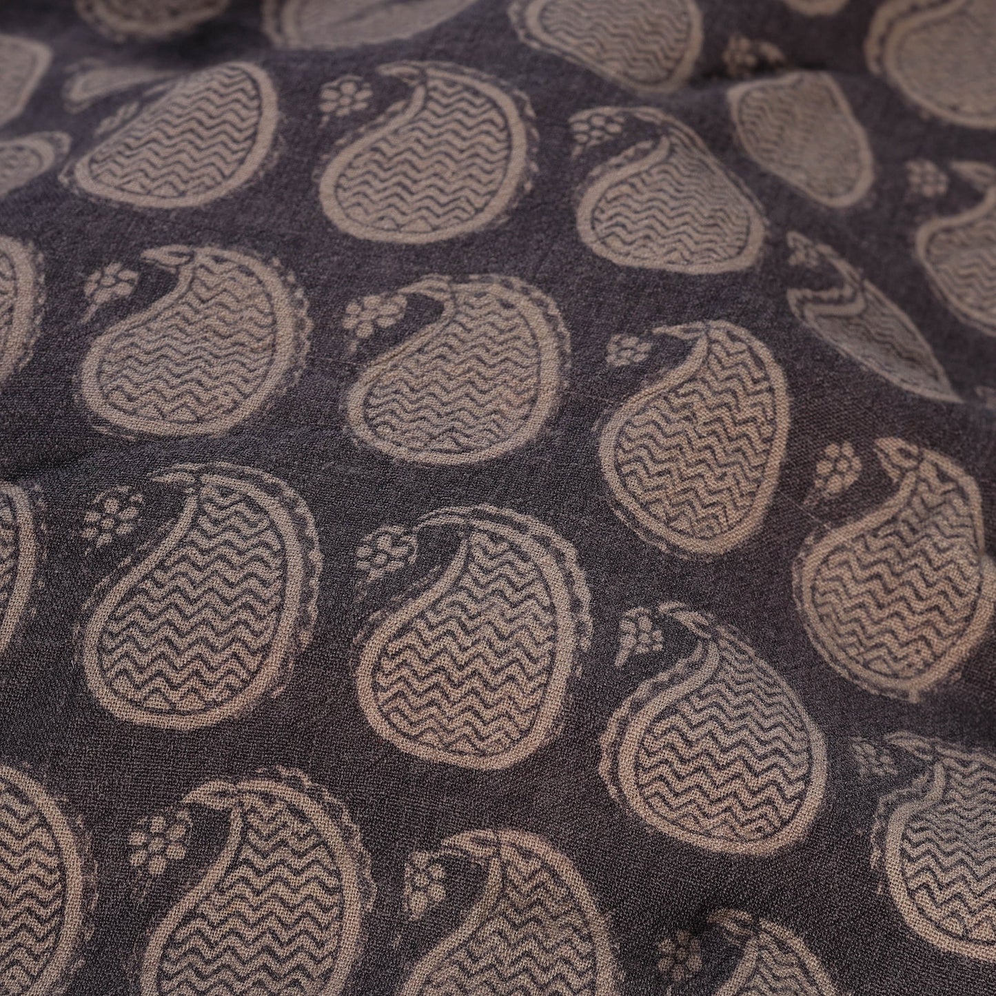  Bagh Block Printed Merino Wool Handloom Fabric 