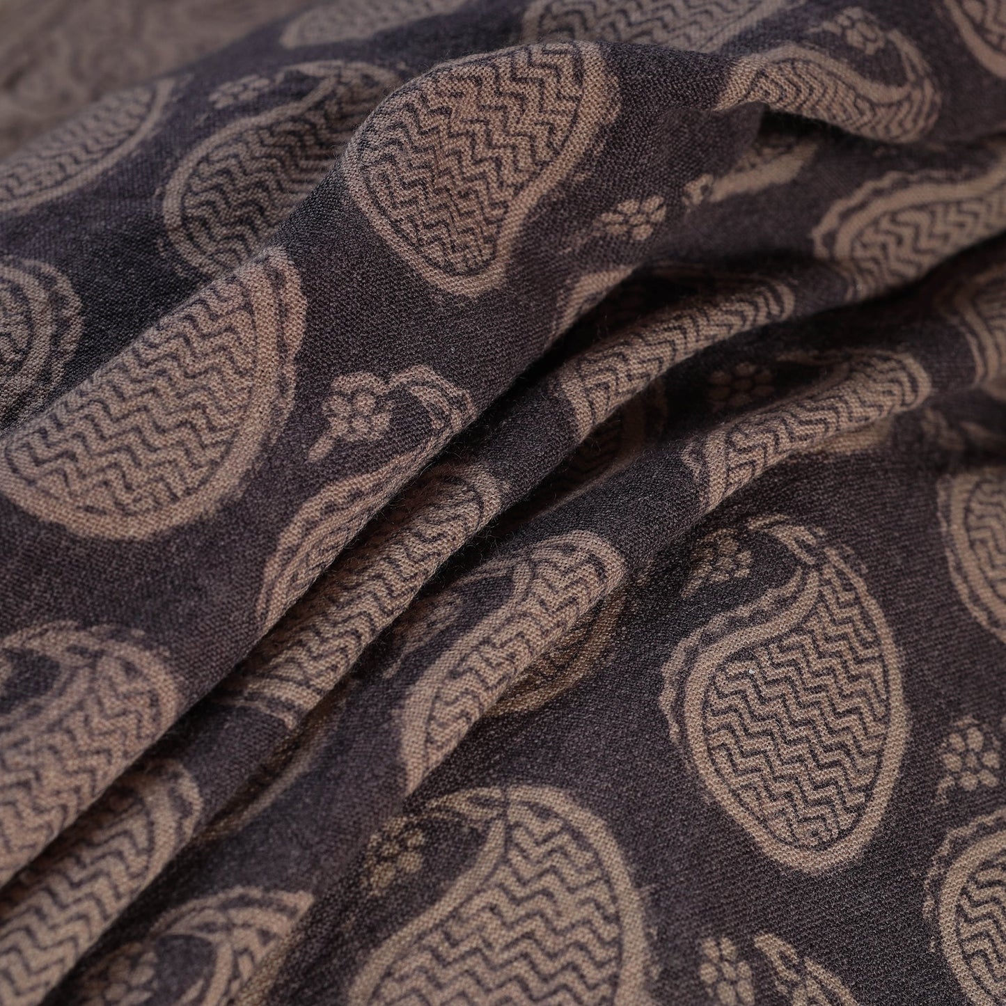  Bagh Block Printed Merino Wool Handloom Fabric 