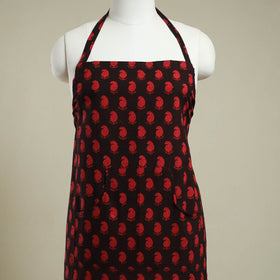 Buy Black Bagh Block Print Cotton Apron with Pocket
