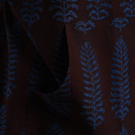 Buy Brown Bagh Block Print Cotton Apron with Pocket
