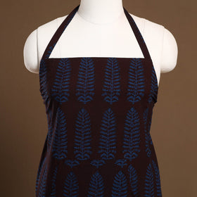 Buy Brown Bagh Block Print Cotton Apron with Pocket