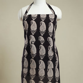 Buy Black Bagh Block Print Cotton Apron with Pocket