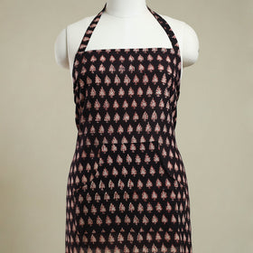 Buy Black Bagh Block Print Cotton Apron with Pocket
