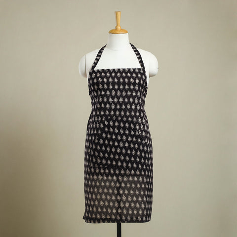 Buy Black Bagh Block Print Cotton Apron with Pocket