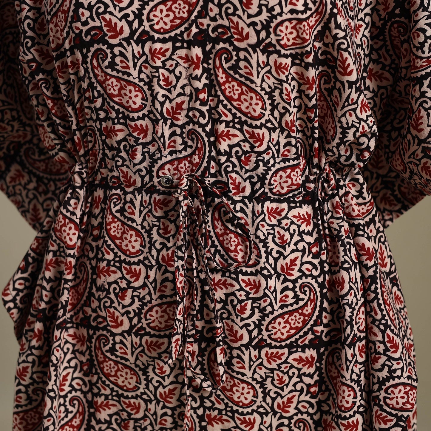 Black Bagh Block Print Cotton Kaftan (Short)