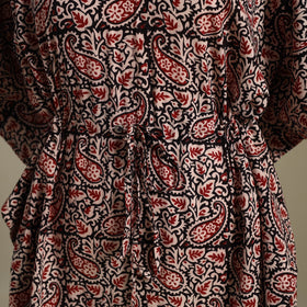 Black Bagh Block Print Cotton Kaftan (Short)