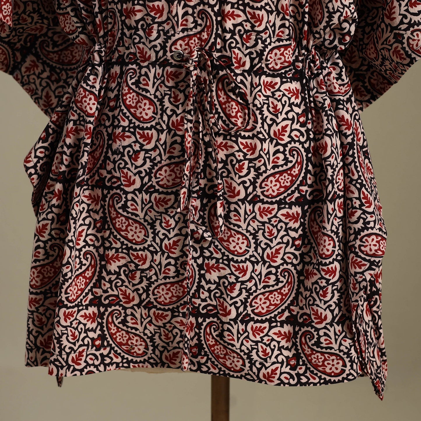 Black Bagh Block Print Cotton Kaftan (Short)