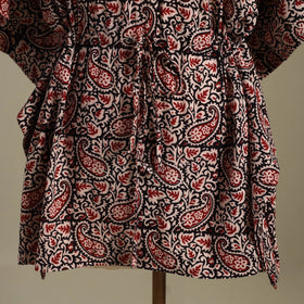 Black Bagh Block Print Cotton Kaftan (Short)
