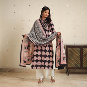 Black - bagh cotton suit set (set of 2) 01 - handcrafted