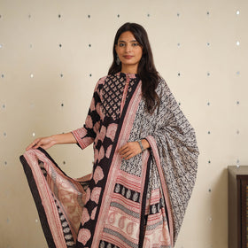 Black - bagh cotton suit set (set of 2) 01 - handcrafted