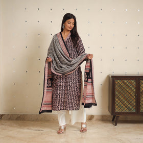 Black - bagh cotton suit set (set of 2) 03 - handcrafted