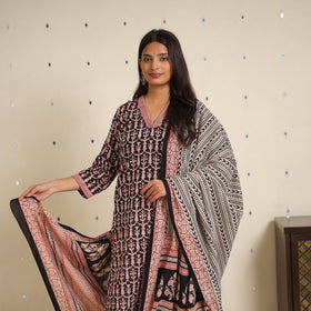 Black - bagh cotton suit set (set of 2) 03 - handcrafted