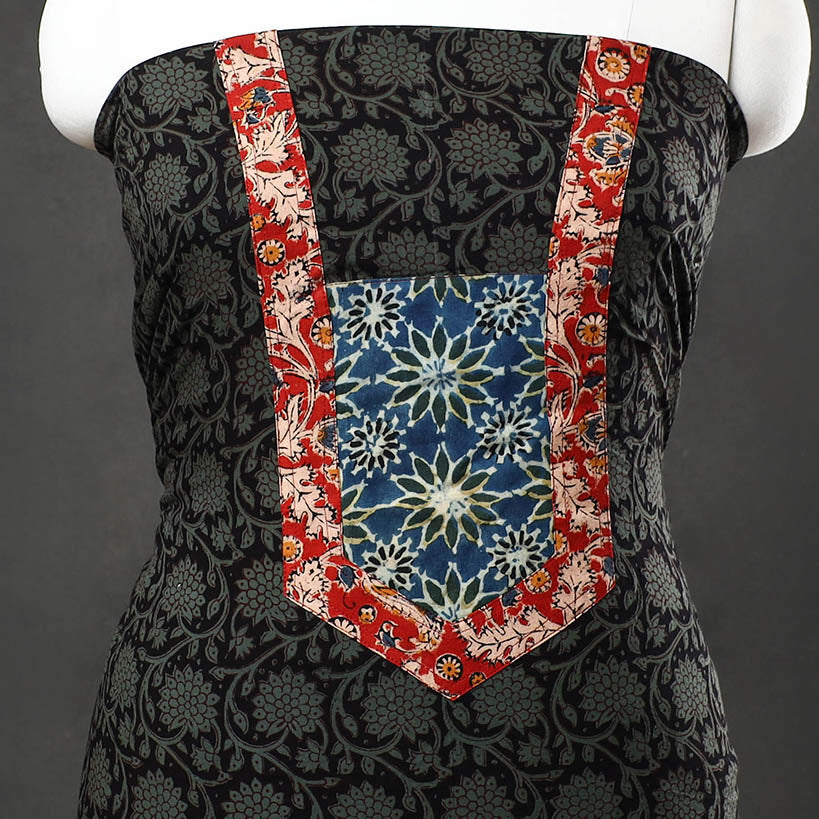 Black - bagh cotton unstitched kurta material