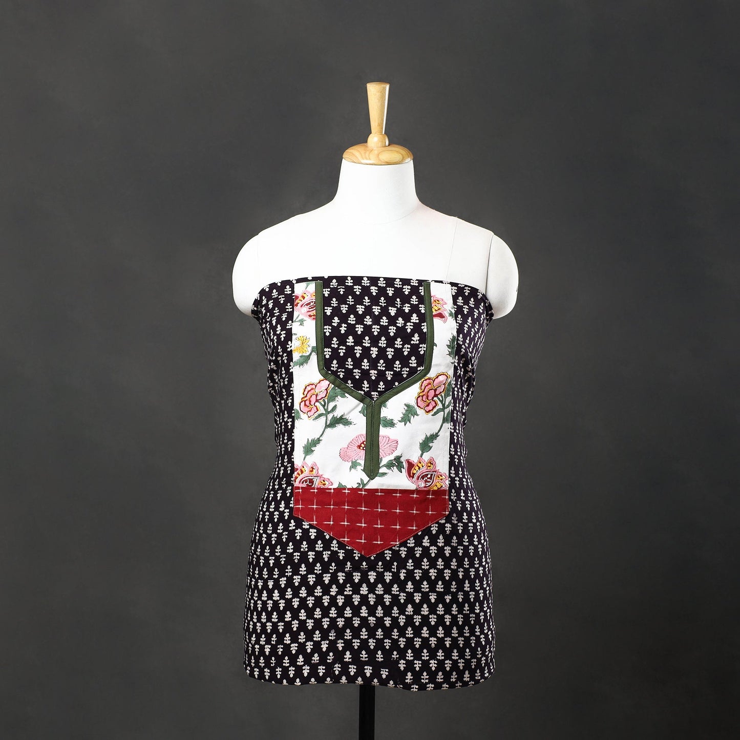 Black - bagh cotton unstitched kurta material