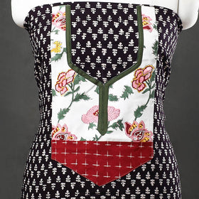 Black - bagh cotton unstitched kurta material