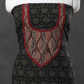 Black - bagh cotton unstitched kurta material