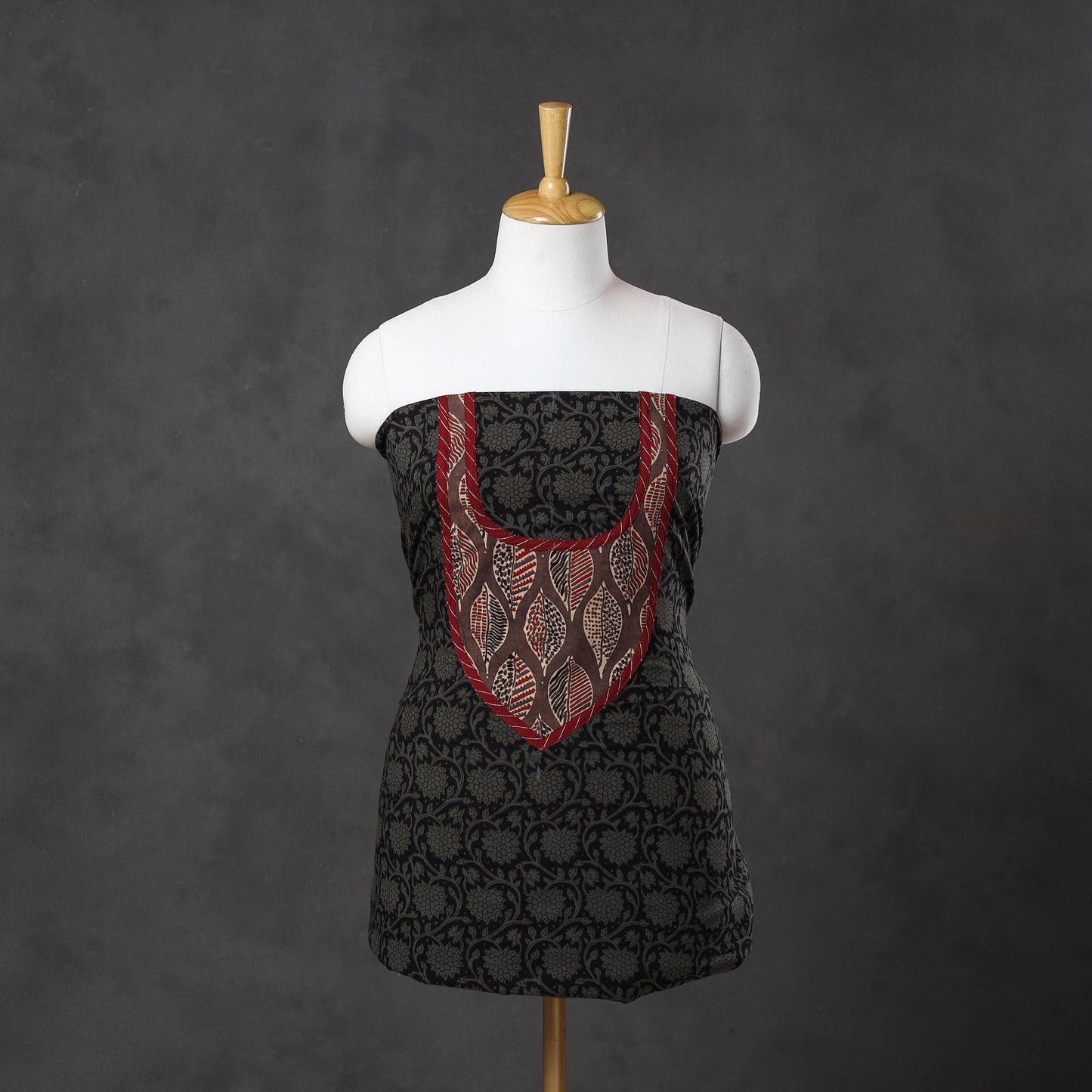 Black - bagh cotton unstitched kurta material