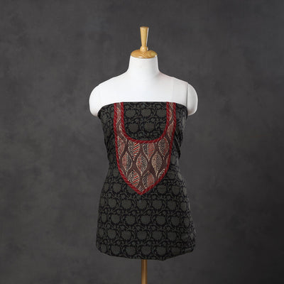 Black - bagh cotton unstitched kurta material
