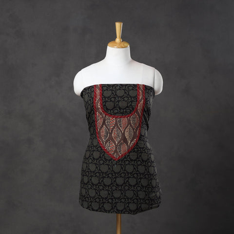 Black - bagh cotton unstitched kurta material