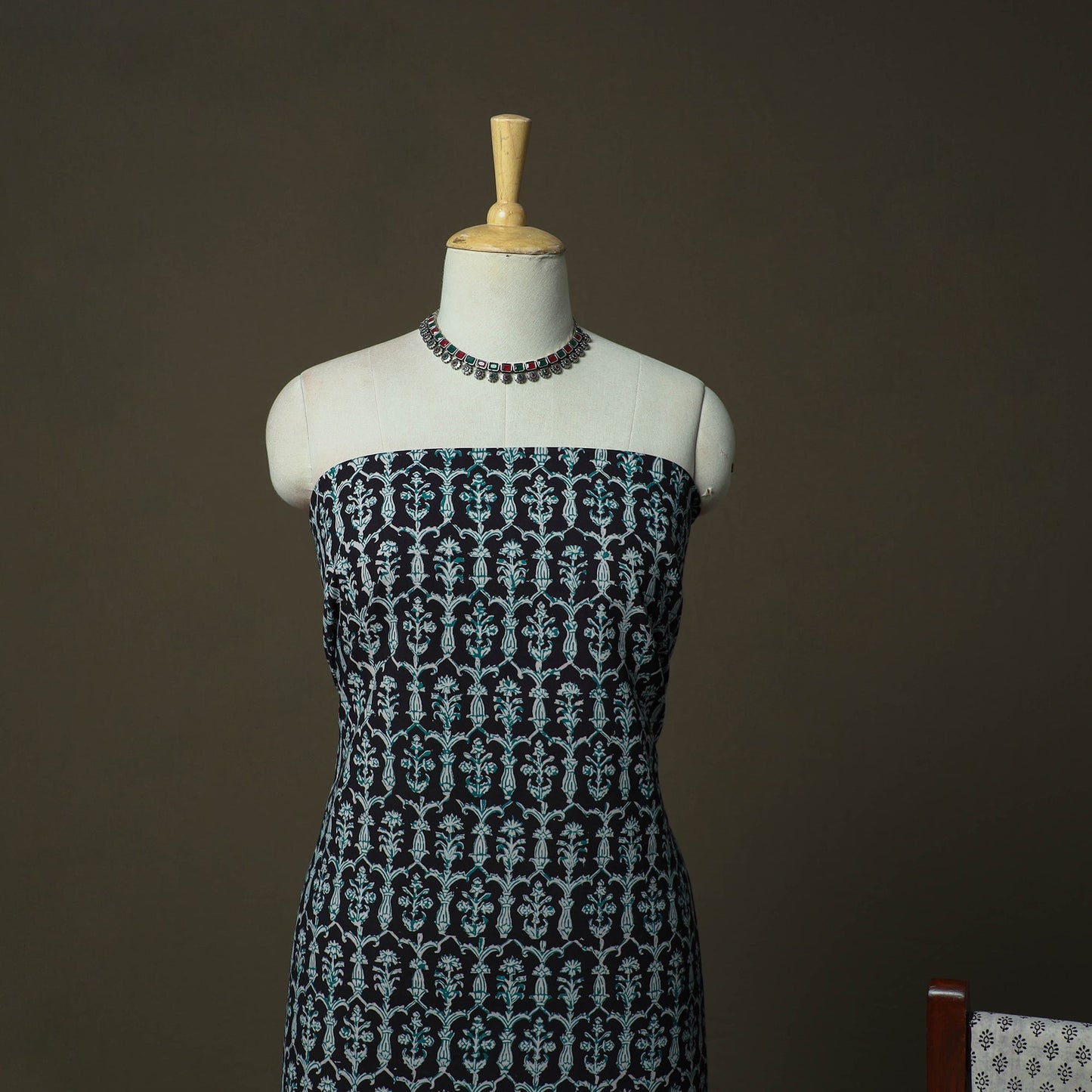 Bagh hand block print natural dyed cotton 3pc unstitched