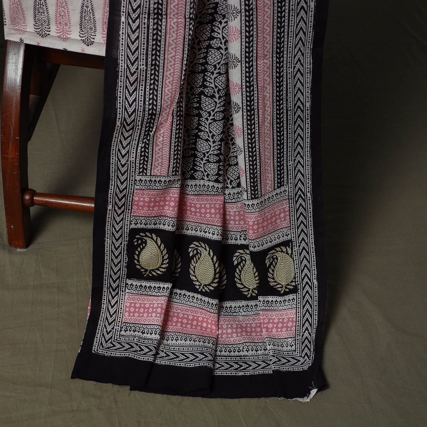 Bagh hand block print natural dyed cotton 3pc unstitched