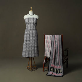 Bagh hand block print natural dyed cotton 3pc unstitched