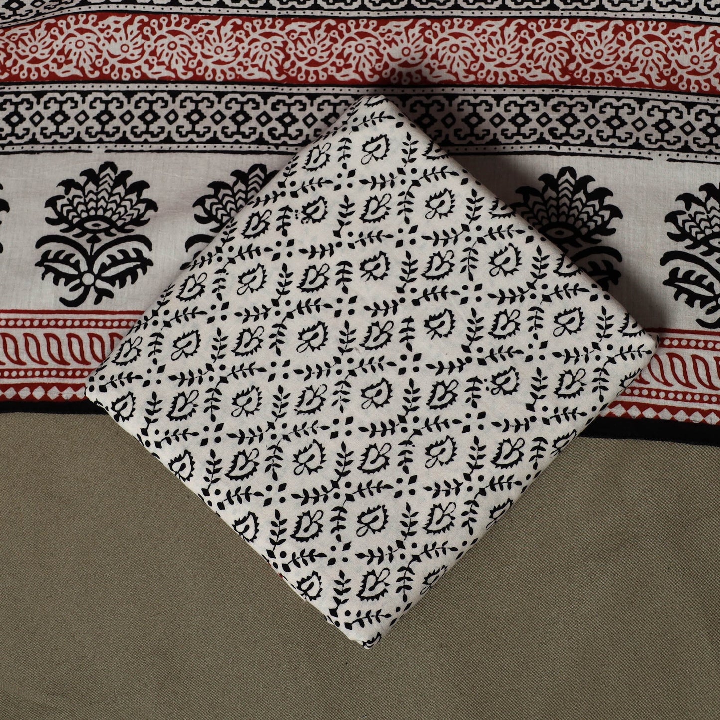Bagh hand block print natural dyed cotton 3pc unstitched