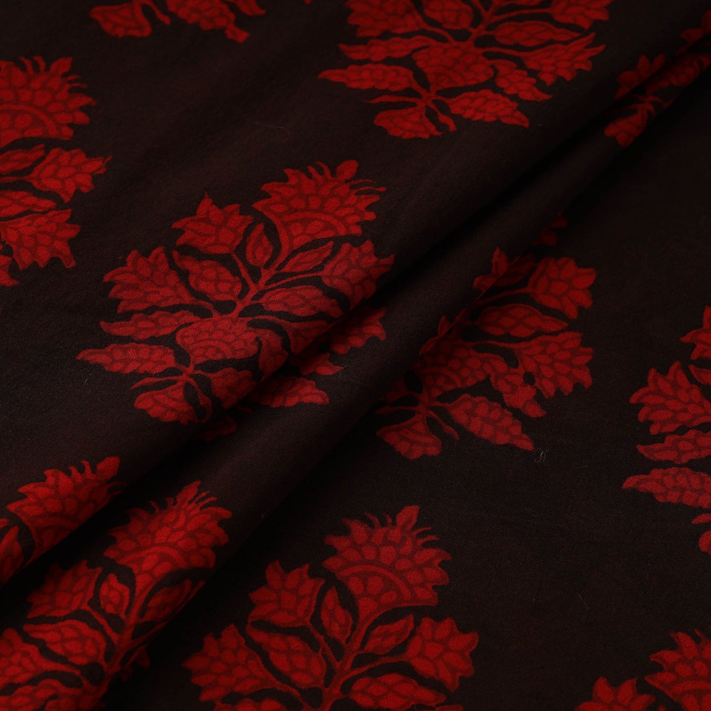 Brown - natural dyed cotton hand bagh fabric 16
