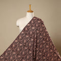 Brown - natural dyed cotton hand bagh fabric 17