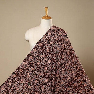 Brown - natural dyed cotton hand bagh fabric 17