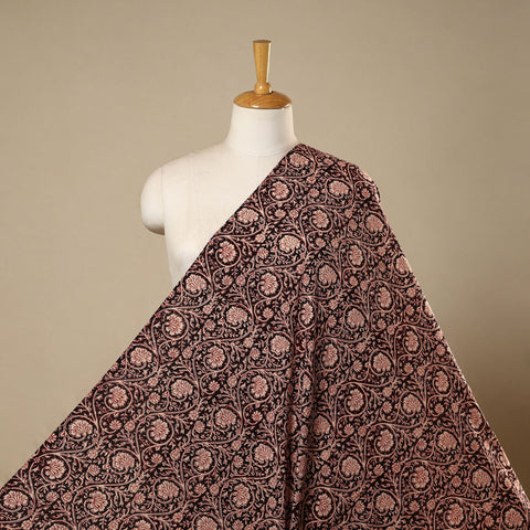 Brown - natural dyed cotton hand bagh fabric 17