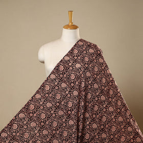 Brown - natural dyed cotton hand bagh fabric 17