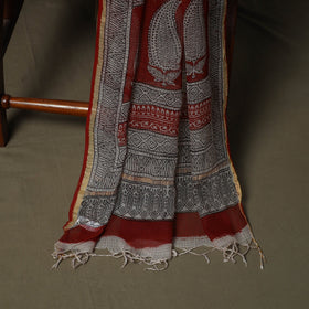 Bagh hand block print natural dyed kota doria cotton 3pc