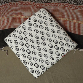 Bagh hand block print natural dyed kota doria cotton 3pc