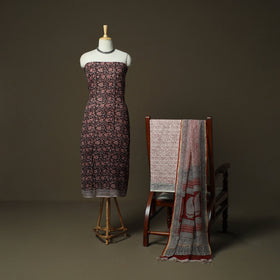 Bagh hand block print natural dyed kota doria cotton 3pc