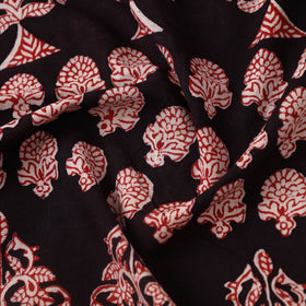 Red Bagh Hand Block Print Natural Dyed Cotton Fabric